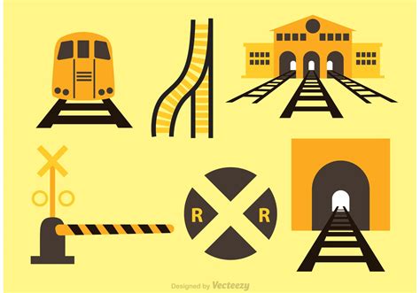 Vector Train And Station Icons - Download Free Vector Art, Stock ...