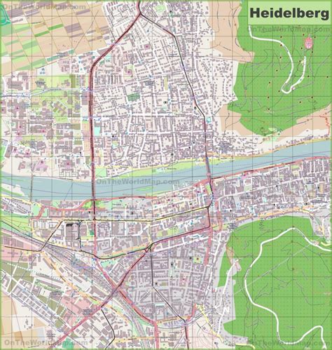 Large Detailed Map Of Heidelberg