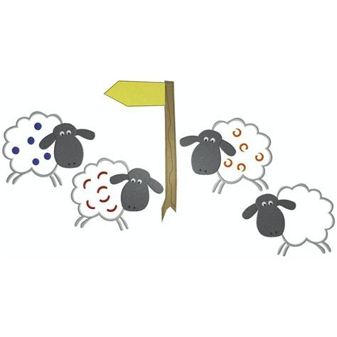 The Sheep Are Jumping Up And Down To The Yellow Signpost That Is