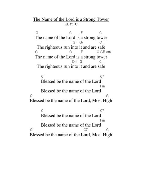 The Name of the Lord is a Strong Tower