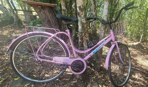 Bicicleta Monark Brisa Aro 26 Rosa Usada Moda Esportiva Feminina