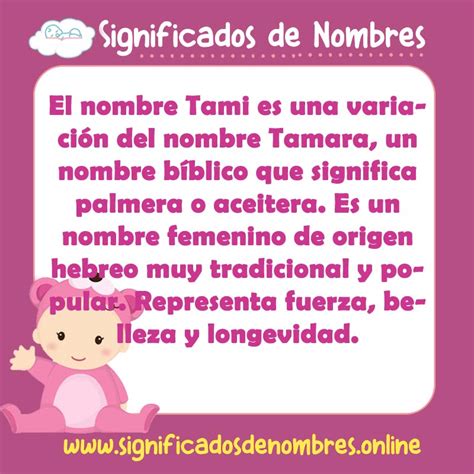 Significado de Tami APODOS ORIGEN Y MÁS