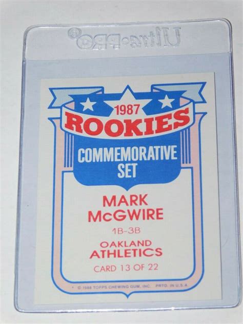 Topps Baseball Rookies Commemorative Set Mark Mcgwire Card