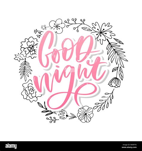 Good Night Hand Drawn Typography Poster T Shirt Hand Lettered