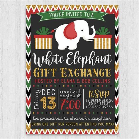 Free Printable White Elephant Invitation Template Free