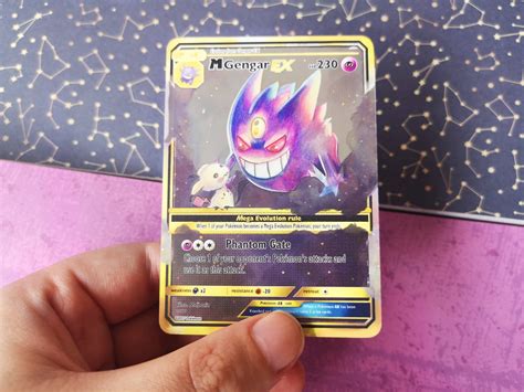 Holo Mega Gengar And Mimikyu Custom Holographic Pokémon Card Etsy