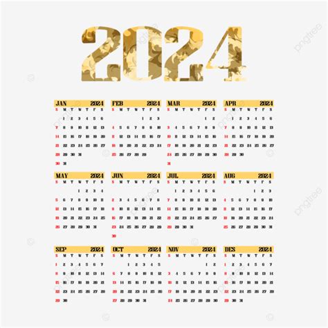 Diseño De Plantilla De Calendario Moderno 2024 Vector PNG dibujos