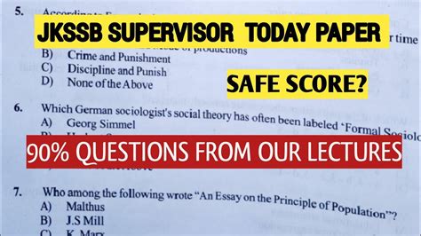 JKSSB FEMALE SUPERVISOR TODAY QUESTION PAPER PAPER LEVEL BY LEARN