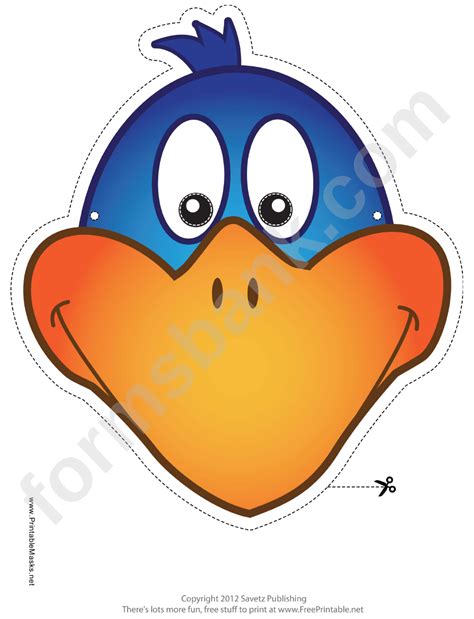 Bird Mask Template printable pdf download