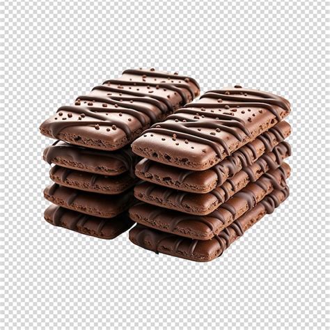 Premium Psd Chocolate Biscuit On Transparent Background Png