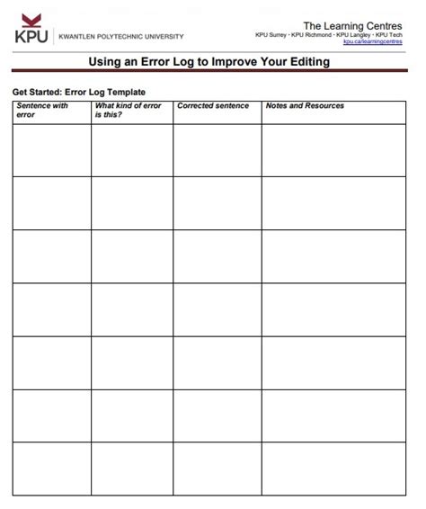 Learning Log Templates 16 Free Printable Word Excel And Pdf Formats