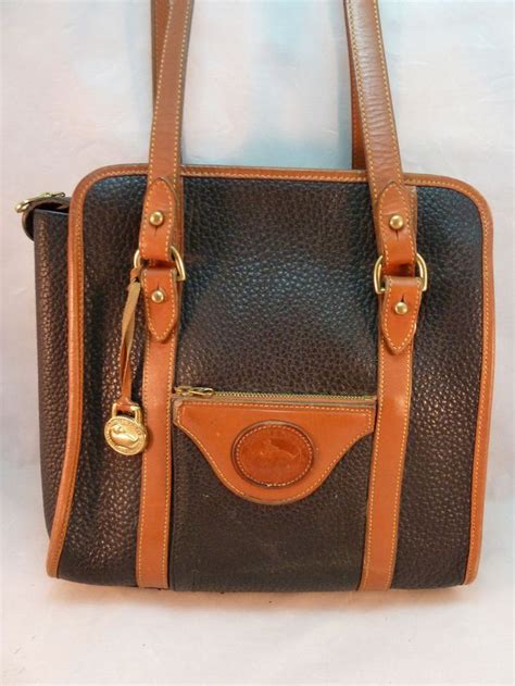 Vintage Dooney Bourke Purse All Weather Pebbled Leather Satchel Bag