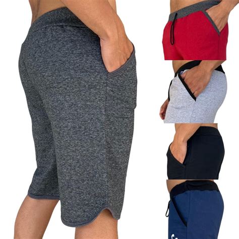 Kit 4 Bermudas Masculina Academia Moletinho Sem Estampa Plus Size Do P