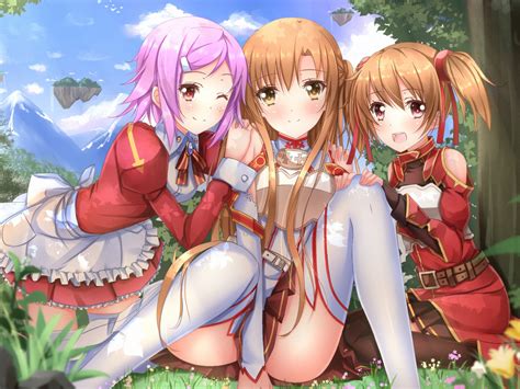 Asuna Lizbeth And Silica Asuna Yuuki Wallpaper 35153517 Fanpop