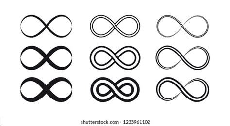 Símbolos Infinitos Eterno Ilimitado Interminable Logo Vector De