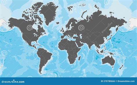 Highly Detailed Blank World Map Vector Illustration. Editable And ...