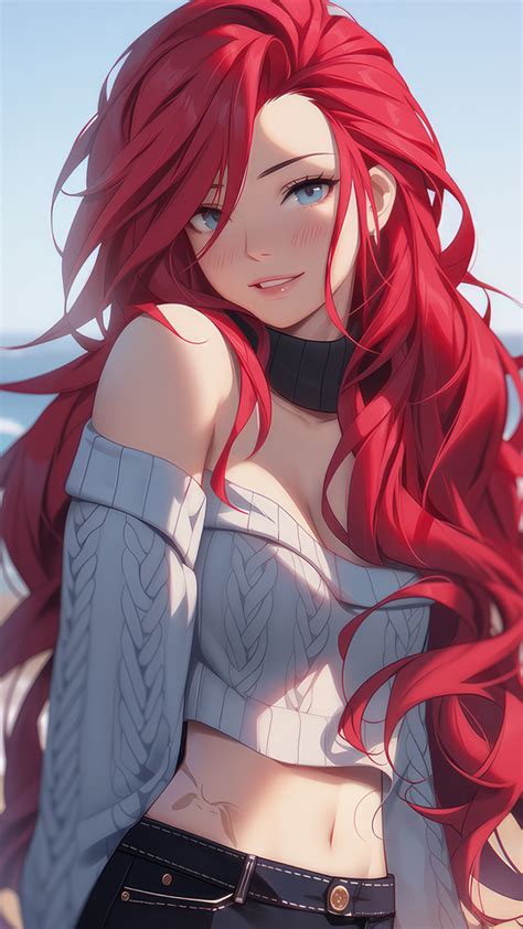 540x960 Anime Girl Redhead Girl Art Looking At Viewer Wallpaper540x960 Resolution Hd 4k