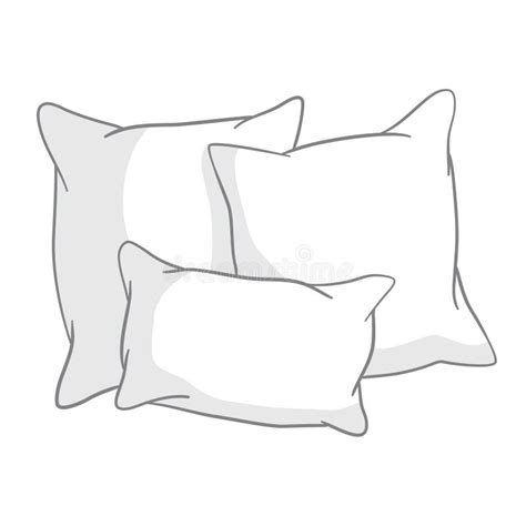 Sketch Vector Illustration Of Pillow Art Pillow Isolated White