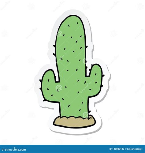 Pegatina De Un Cactus De Dibujo Ilustraci N Del Vector Ilustraci N De