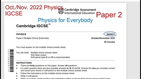 Igcse Physics Oct Nov Paper O N Youtube