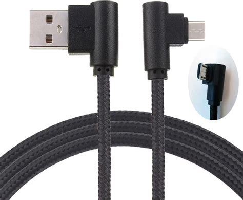 Mr Gadgets Solutions Right Angle Micro Usb Cable Nylon Braided 90