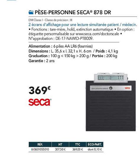 Promo Pèse personne Seca 878 Dr chez Distri Club Médical iCatalogue fr