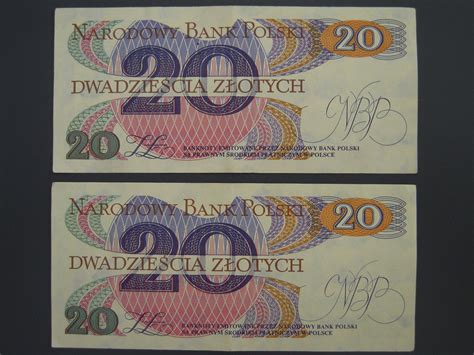 Banknoty PRL 20 zł Romuald Traugutt seria AM z 1 czerwca 1982 r