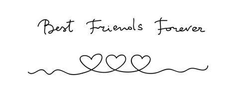 Continuous Line Art Of Hearts Depicting Friendship And Best Friends