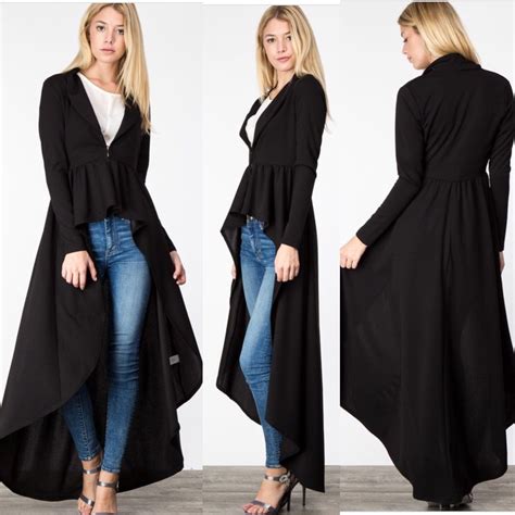 Kashawna High Low Coat Black High Low Coat Black Coat Coat