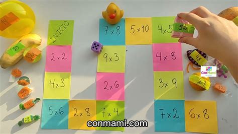 Juego Para Reforzar Las Tablas De Multiplicar Con Notas Adhesivas