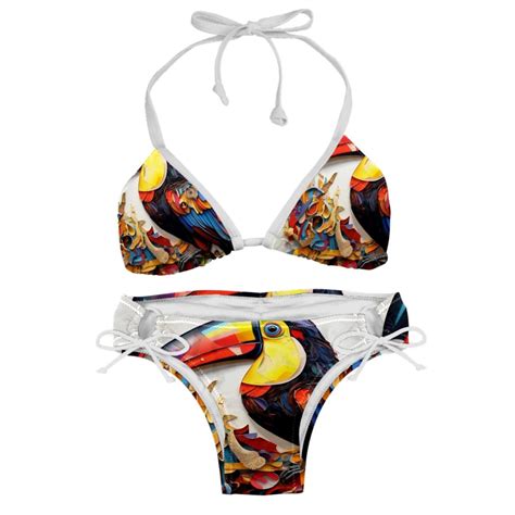 Toucan Two Pack Bikini Set With Detachable Sponge And Adjustable Strap