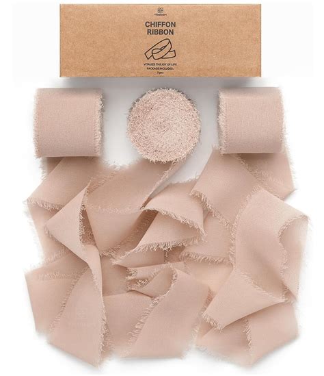 Amazon Vitalizart Nude Handmade Chiffon Silk Ribbon Fringe Rolls X Yd Brown