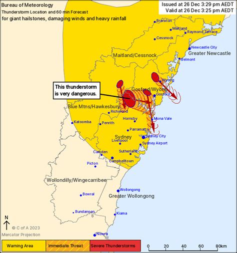 Nsw Detailed Severe Thunderstorm Warning Giant Hail Damaging Winds