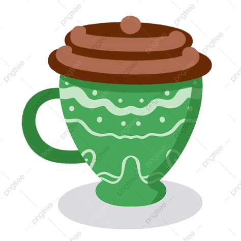 Coffee Cups Clipart Hd Png Coffee Cup Cover Green Pattern Picture