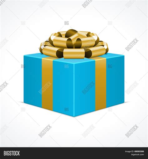 Blue Gift Box Gold Vector Photo Free Trial Bigstock