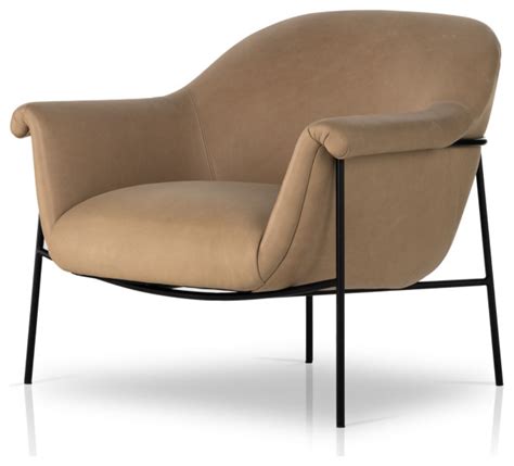Suerte Palermo Nude Leather Chair Midcentury Armchairs And Accent Chairs By Zin Home Houzz
