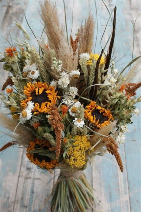 Dried Pampas Grass Bouquet Eucalyptus Bridal Bouquet Dried Flower