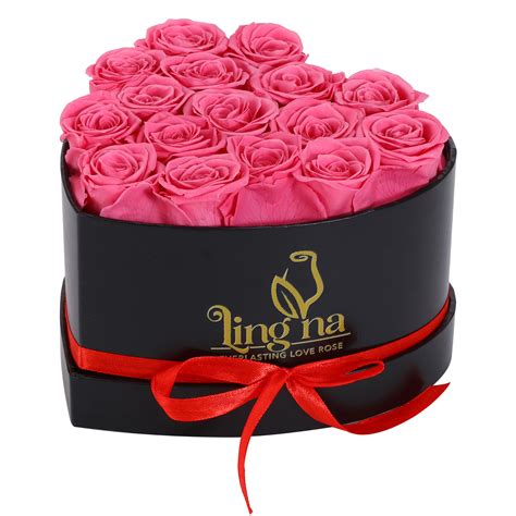 Classic 16 Heart Shape Everlasting Love Rose Display Lingna