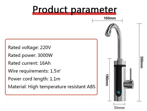 Dmwd W Instant Tankless Electric Water Heater Kitchen Faucet