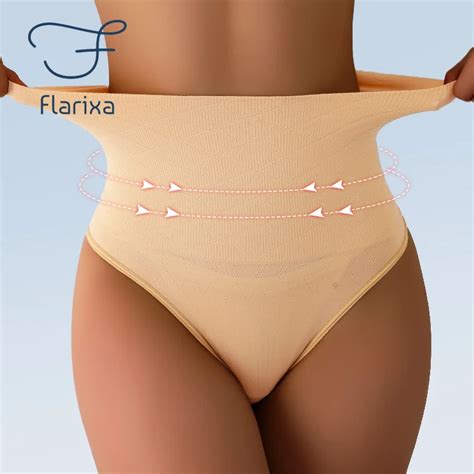 Flarixa High Waist Tummy Control Panties Women Thong Panty Shaper