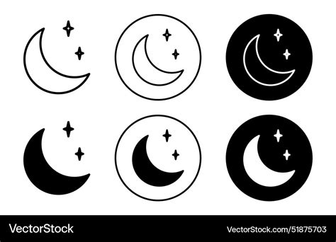 Half moon icon outline flat icon Royalty Free Vector Image