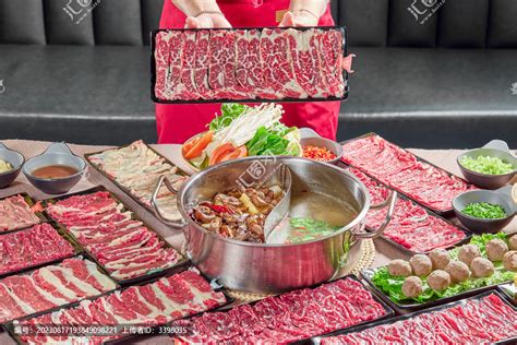 牛肉火锅套餐中国菜系食品餐饮摄影素材汇图网