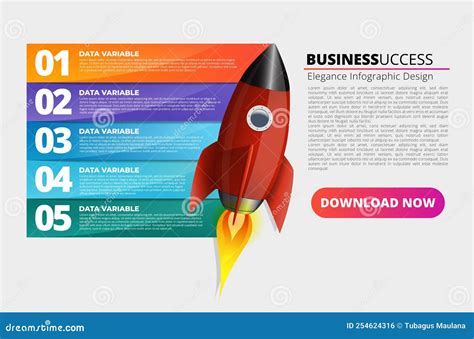 Rocket Launcher Infographic Collection 5 Steps Concept Design Stock ...