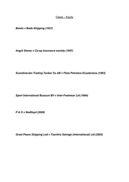 Cases For Equity | PDF