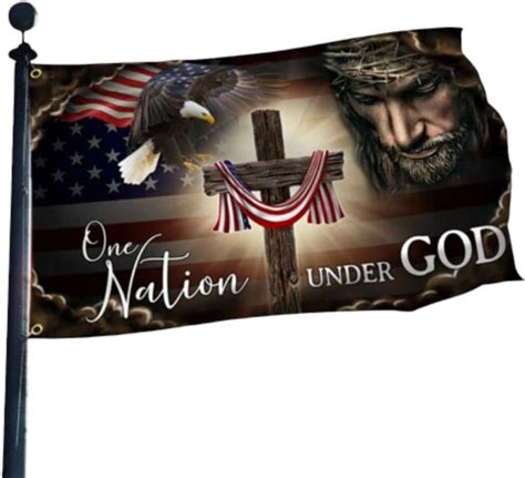 Amazon Lumila One Nation Under God American Eagle Grommet Flag