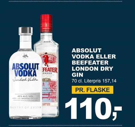 Absolut Vodka Eller Beefeater London Dry Gin Tilbud Hos Let K B