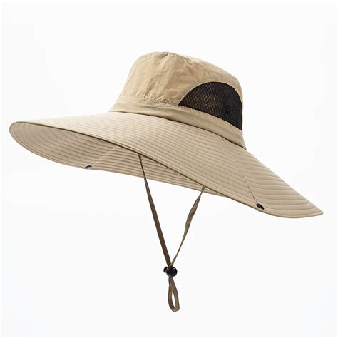 Classic plain bucket hats super wide brim neck cover chin strap sun hat