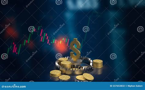 The Gold Dollar Symbol On Bear Trap And Coins For Business Concept 3d