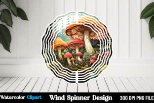 3D Mushroom S Wind Spinner Sublimation Graphic By Mockup Shops