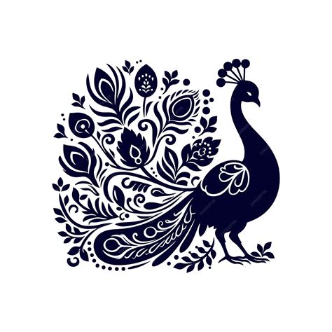 Premium Vector Peacock Silhouette Clip Art Isolated Vector Illustration On White Background